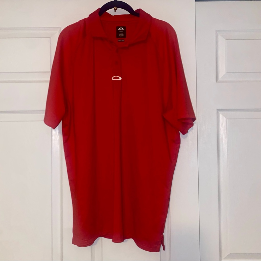 Oakley Men's Red Hydrolix Regular Fit Polo